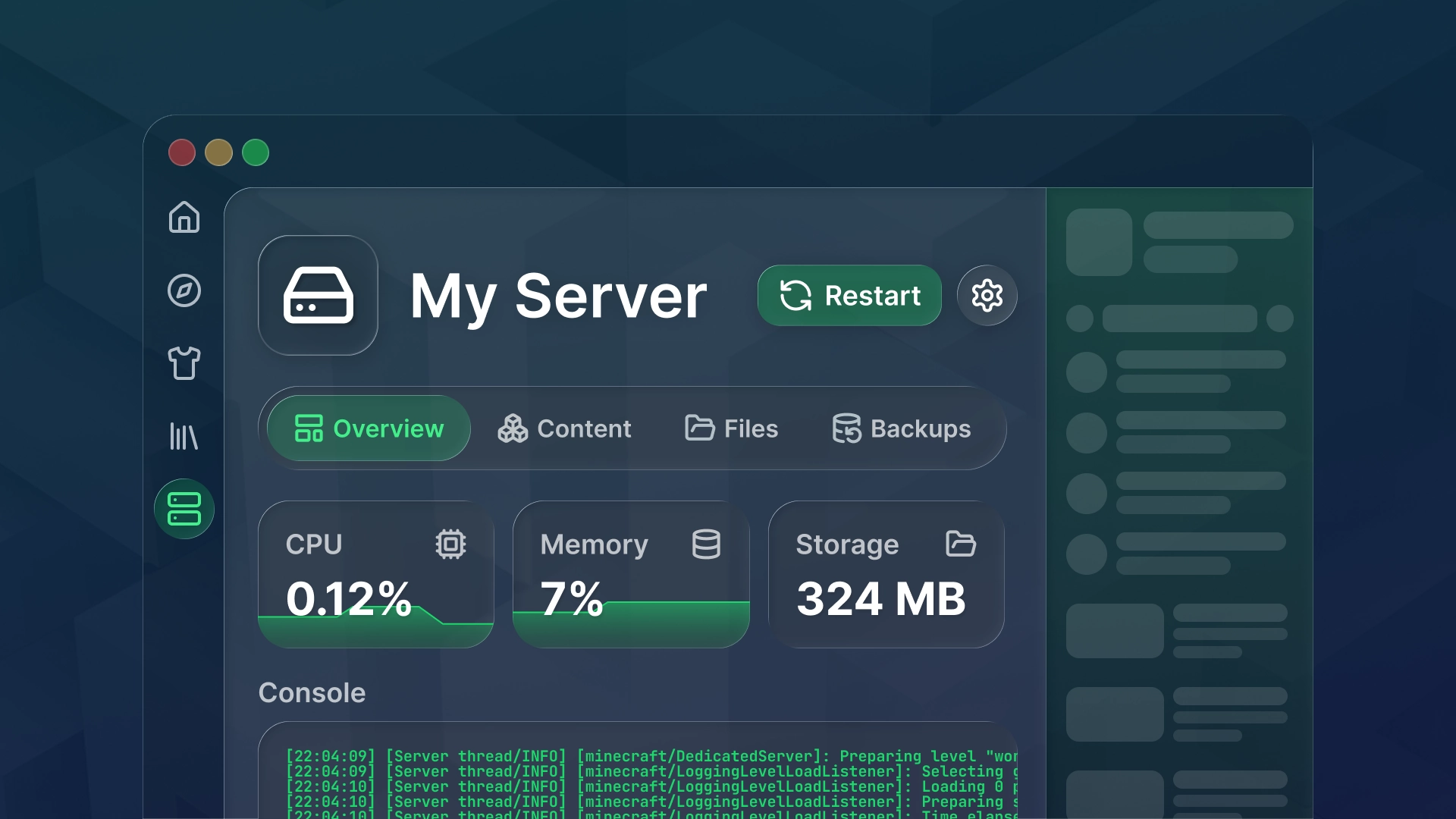 Modrinth Hosting in the App