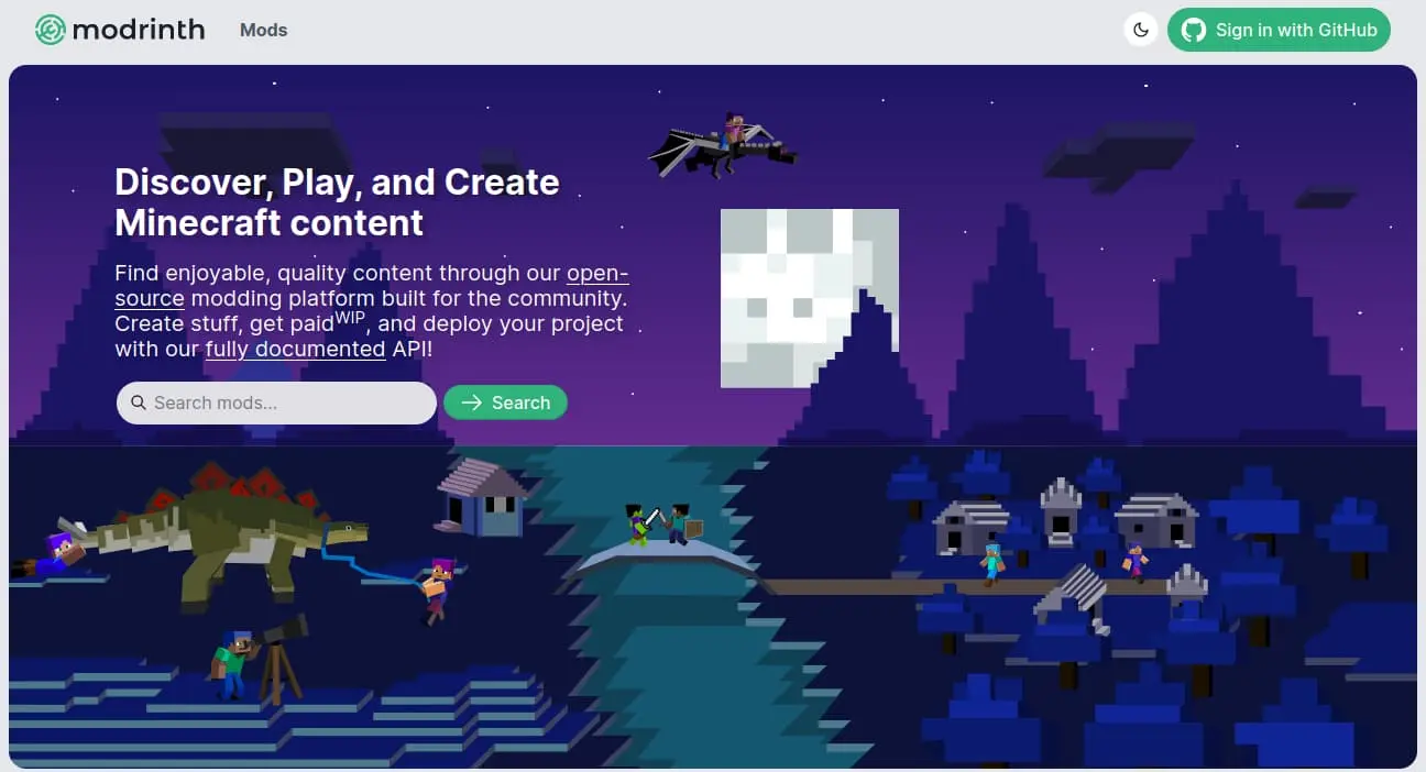 Now showing on Modrinth: A new look!
